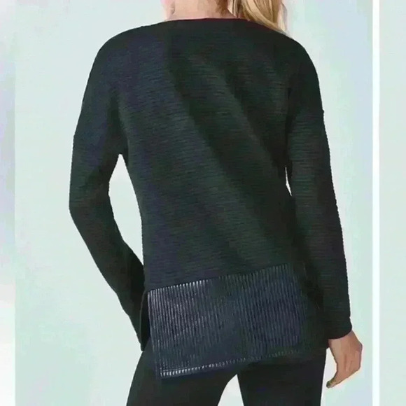 Fabletics Bre Long-Sleeve Tunic Sweatshirt Size Large Black - Picture 2 of 9